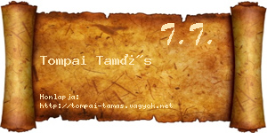 Tompai Tamás névjegykártya